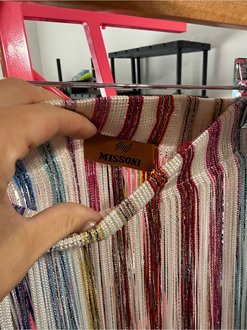 Missoni Cream Swim Coverup with Multicolor Stripes